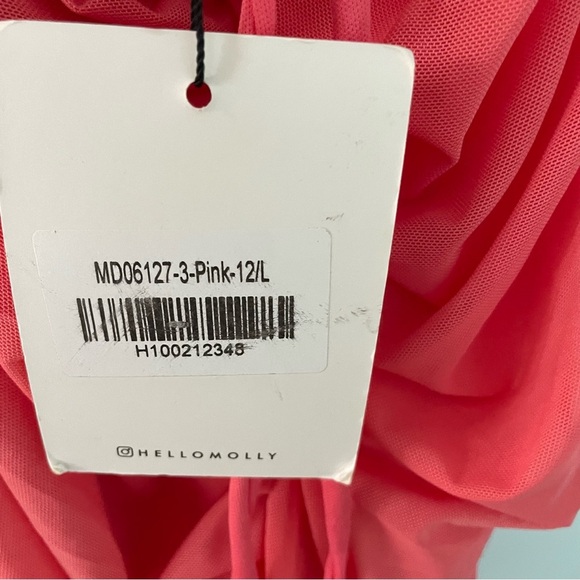 HELLOMOLLY GAL DRESSES UP MINI DRESS PINK 8  large NWT - Picture 10 of 16